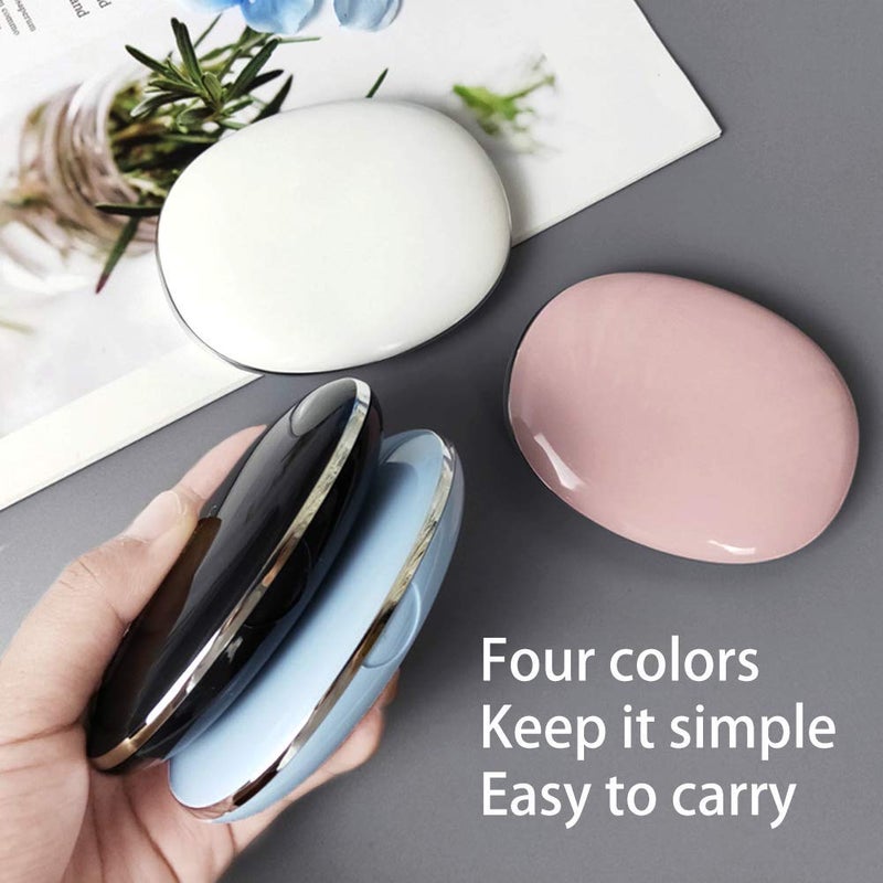 ofone Contact Lens Case, Cute Contact Lens Holder Oval Contact Lenses Travel Case with Removal Tool Mirror and Tweezers Contacts Container Storage Kit for Women and Girl (Black) - Image 2